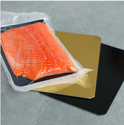 6 x 8 inch, 1.4mm thick Black Gold Smoked Salmon Fish Charcuterie Deli Bakery Boards - Gold one Side, Silver one Side - 50 boards per bundle