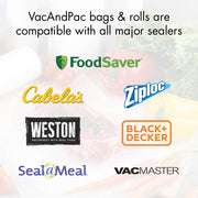 6 x 10 DOUBLE EMBOSSED Pint Vacuum Sealer Bags for home use **FREE SHIPPING USA**